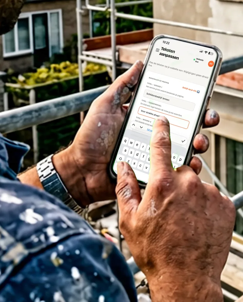 Close-up van het Sitify beheerpaneel op de telefoon