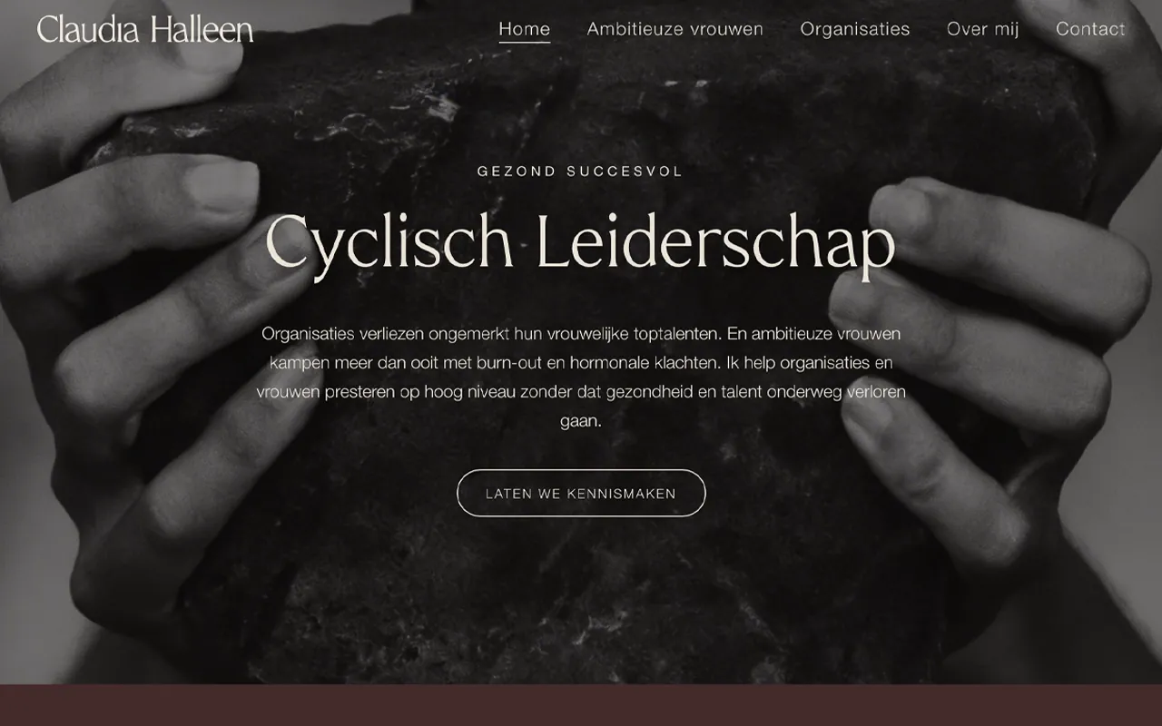 Website van Claudia Halleen